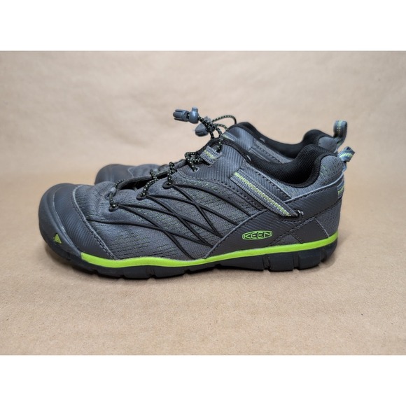 KEEN Kids Size 5 Chandler CNX Outdoor Lifestyle Shoes Hiking Grey Green Elastic - Picture 5 of 8